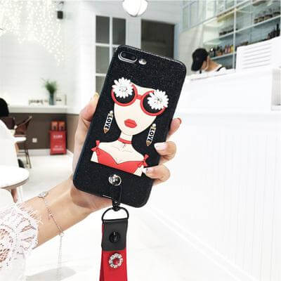 Sexy Sunglasses Iphone Cases with Flower Hand Strap - Image 1