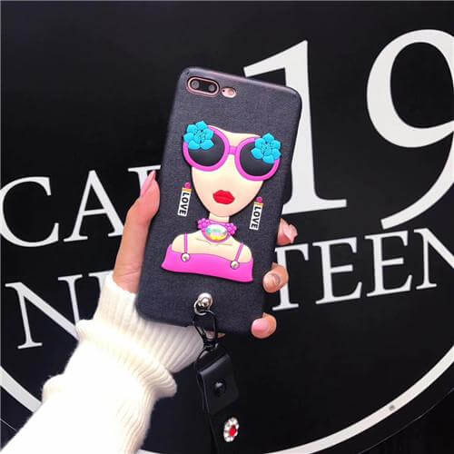 Sexy Sunglasses Iphone Cases with Flower Hand Strap - Image 2