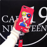 Sexy Sunglasses Iphone Cases with Flower Hand Strap