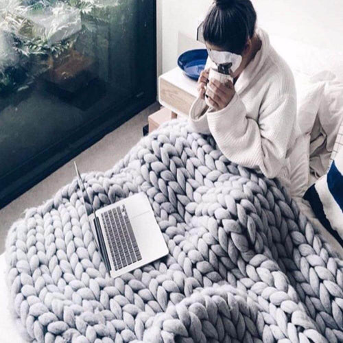Thick Line Sofa Knitted Blanket - Image 0