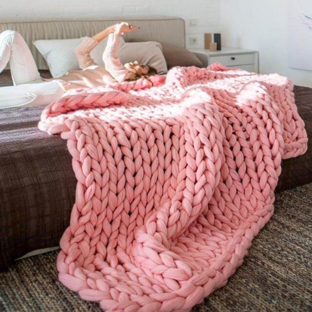 Thick Line Sofa Knitted Blanket - MaviGadget