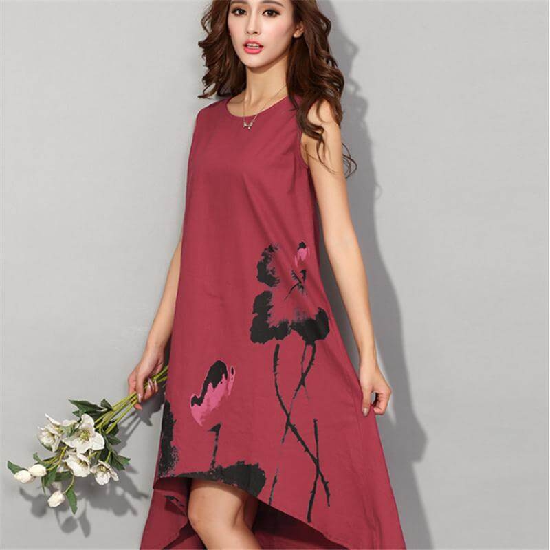 Vintage Sleeveless Loose Dresses - Image 0