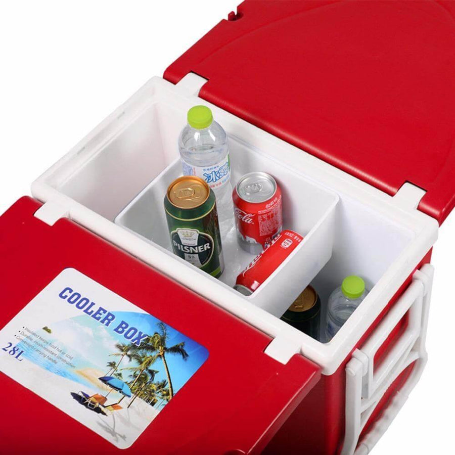 Multi Function Foldable Rolling Cooler Box Picnic Camping Outdoor Furniture Set - Image 3