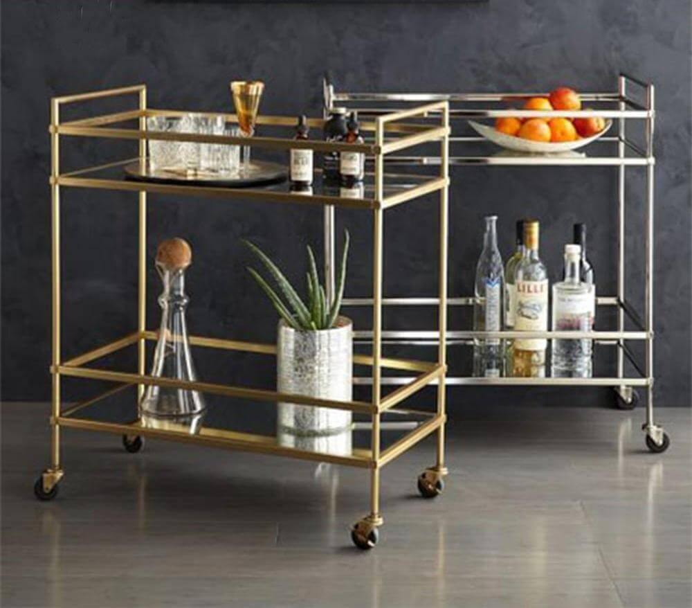 Designer Style Stainless Steel Gold Silver Dinner SideTable Organizer - MaviGadget