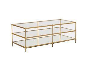 Nordic modern Glass Gold Silver Coffee Table - Image 1