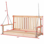 4 FT Natural Wood Garden Swing Bench