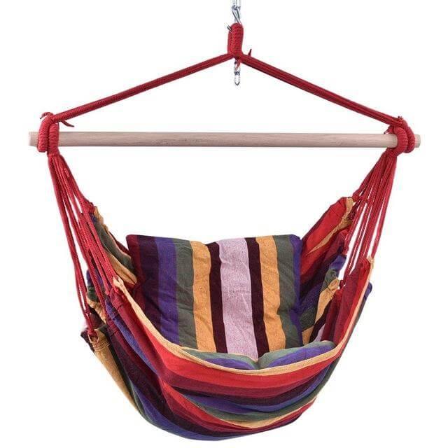 Garden Hammock Patio Porch Hanging Cotton Rope Swing Chair - MaviGadget