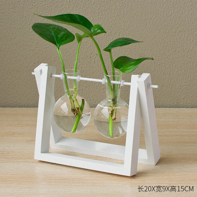 Decorative  Wooden Vase With Wooden Tray - Image 5