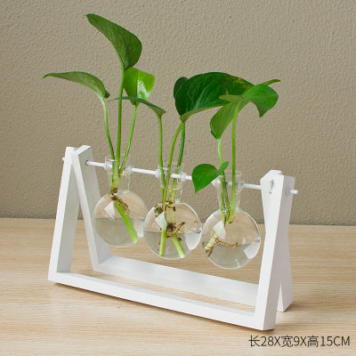 Decorative  Wooden Vase With Wooden Tray - Image 11