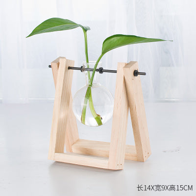 Decorative  Wooden Vase With Wooden Tray - Image 7