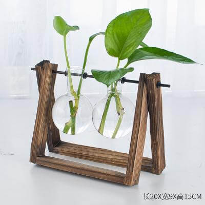 DecorativeWooden Vase With Wooden Tray - MaviGadget