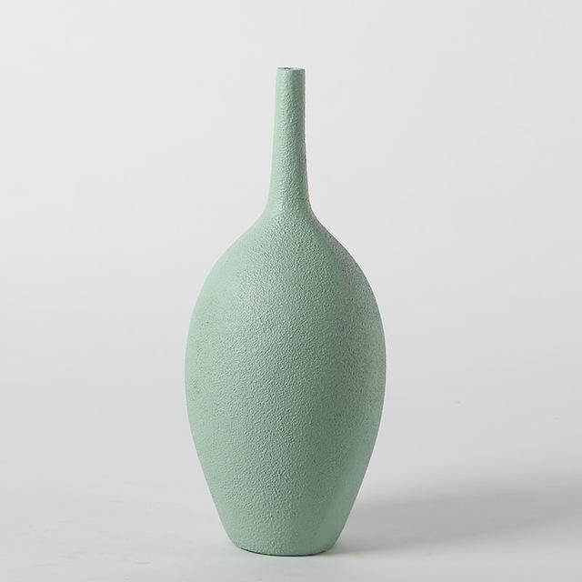 Interior Green Resin Flower Stone Vase for Home Decoration - Image 11