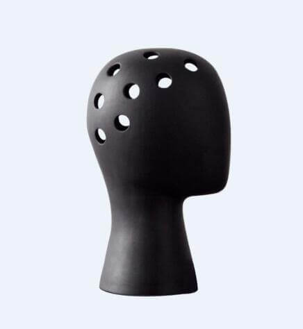Creative Human Head White Black Decorative Ceramic Vase - Image 6