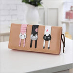 Modern Cat Stitching Zipper Wallet