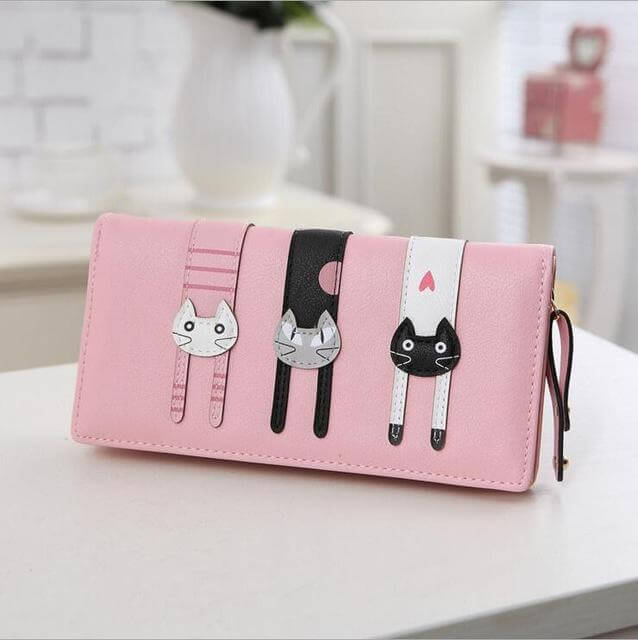 Modern Cat Stitching Zipper Wallet - Image 4
