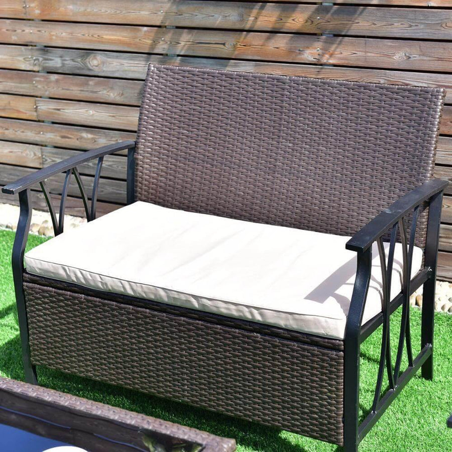 4Pcs Garden Furniture Outdoor Patio Sectional Set with Cushions - Image 6
