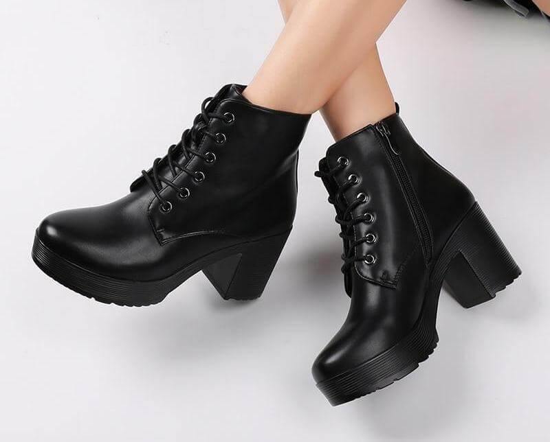 Thick High Fur Platform Heels for Women - Image 0