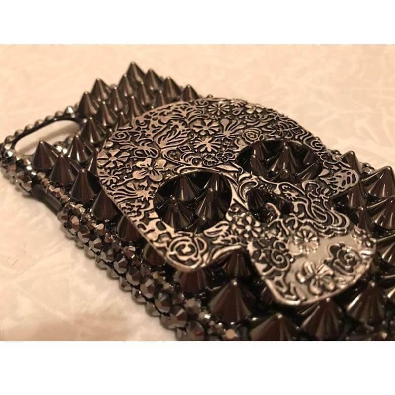 Rhinestone 3D Skull Design Scary Iphone Cases - Image 3