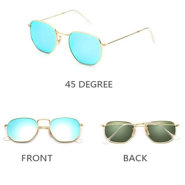 Vintage Glass Lens Reflective Sunglasses - Image 1