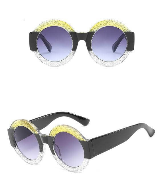 Designer Red Green Black Circle Sun Glasses - Image 9