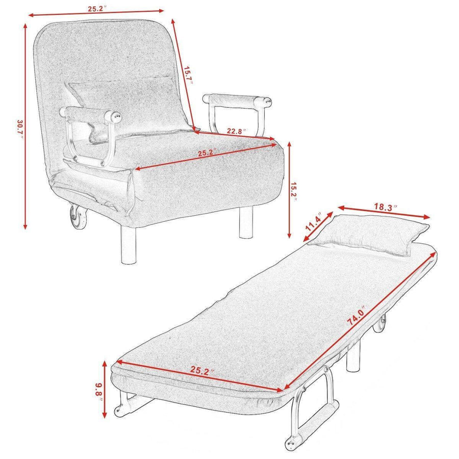Modern Folding Lounge Convertible Chair - Image 5
