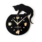 Black Cat Coffee Wall Clock - MaviGadget