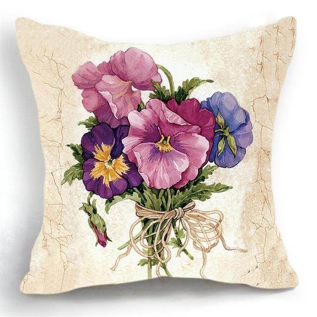 Luxury Flower Vase Cushion Cover Pillowcase