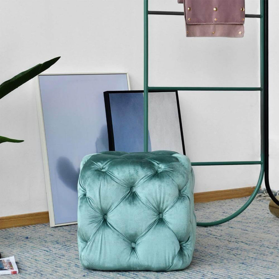 Modern Velvet Ottoman footstool - Image 0