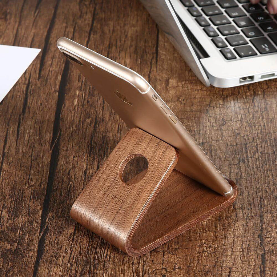 Wooden Phone Holder Stand Station Dock For Iphone Models - Image 0