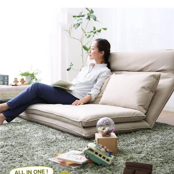 Modern Japanese Style Floor Legless Floor Futon Sofa