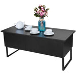 Black Modern Wood Hidden Storage Lift Top Table