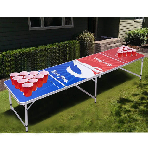 8FT Portable Indoor Folding Pong Table Party Gaming - Image 0
