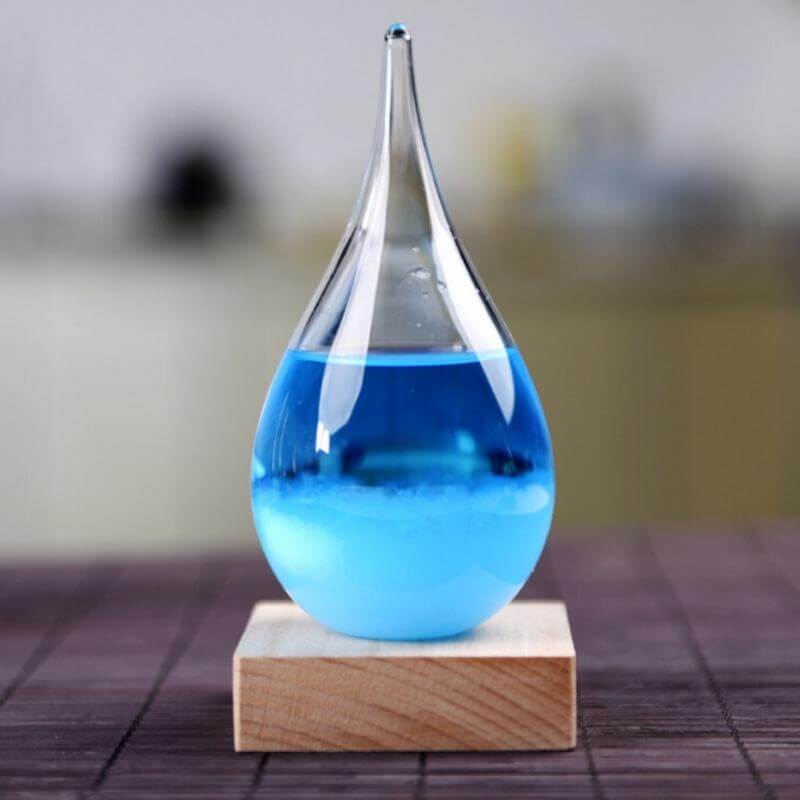Storm Glass Forecast with Wood Base for home Decoration - Image 0