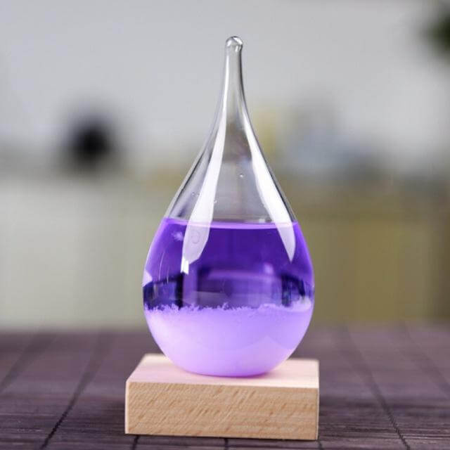 Storm Glass Forecast with Wood Base for home Decoration - MaviGadget