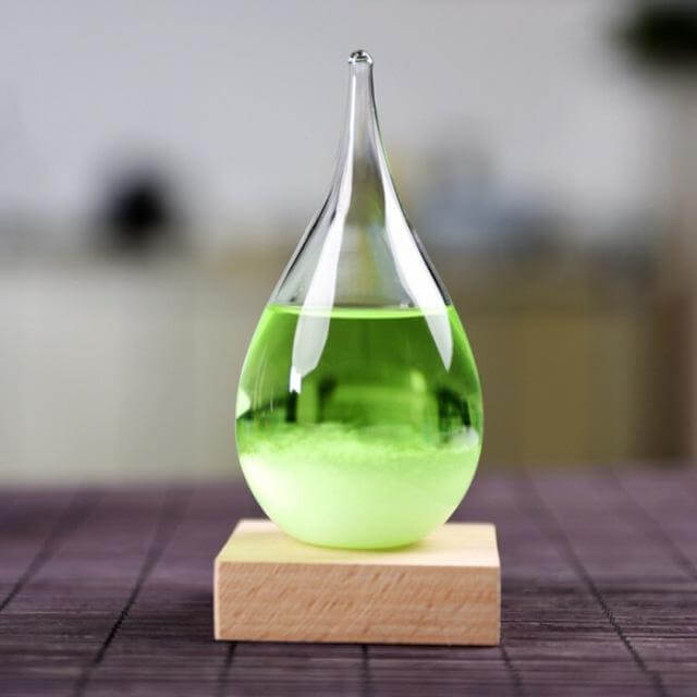 Storm Glass Forecast with Wood Base for home Decoration - Image 1