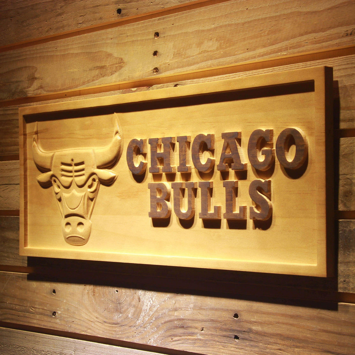 Chicago Bulls 3D Wooden Sign - MaviGadget