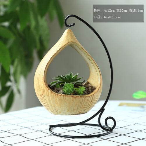 Flower Hanging Triangle Vase Container Pot - Image 3