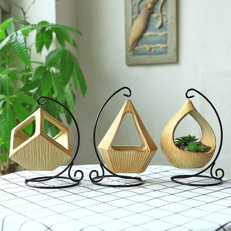 Flower Hanging Triangle Vase Container Pot - Image 2