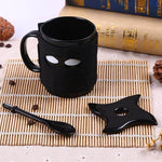 Creative Ninja Ceramic Mug with Mask Sword and Spoon