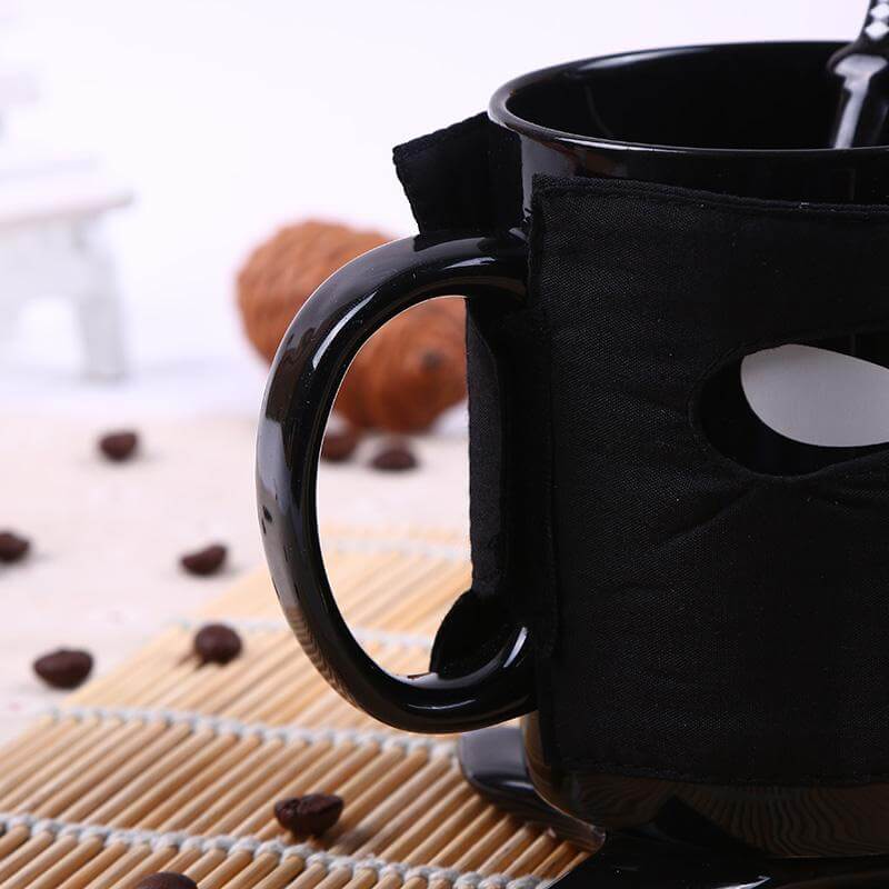 Creative Ninja Ceramic Mug with Mask Sword and Spoon