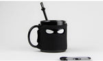 Creative Ninja Ceramic Mug with Mask Sword and Spoon