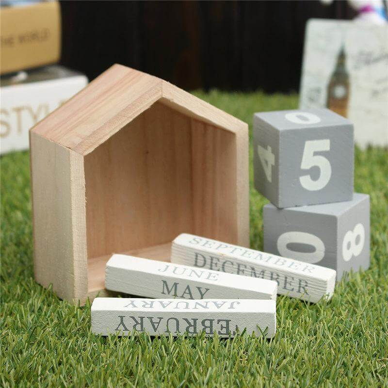 Wood Block Calendar Home Decoration - MaviGadget