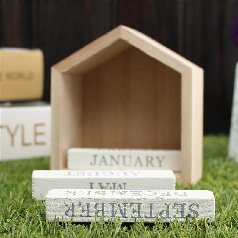 Wood Block Calendar Home Decoration - Image 3