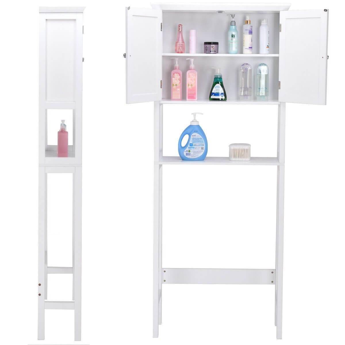 Toilet Storage Space Saver Towel Rack Shelf Modern Bathroom Cabinet Home - MaviGadget