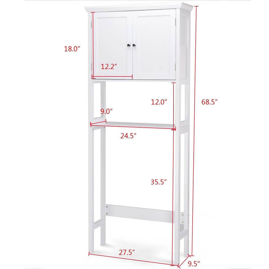 Toilet Storage Space Saver Towel Rack Shelf Modern Bathroom Cabinet Home - Image 1