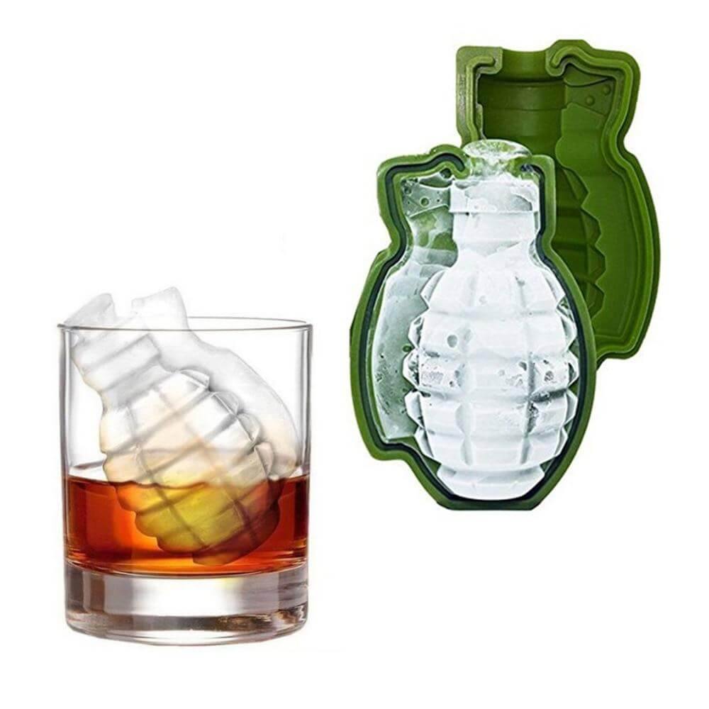 3D Grenade Shape Ice Cube Mold Silicone Trays