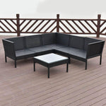 6 PCS Sofa Cushioned Garden Corner Couch Sofa Table Set