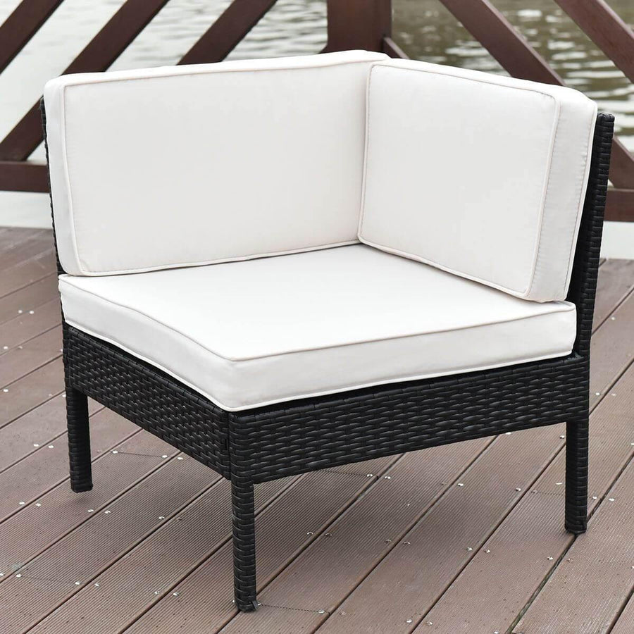 6 PCS Sofa Cushioned Garden Corner Couch Sofa Table Set - Image 4