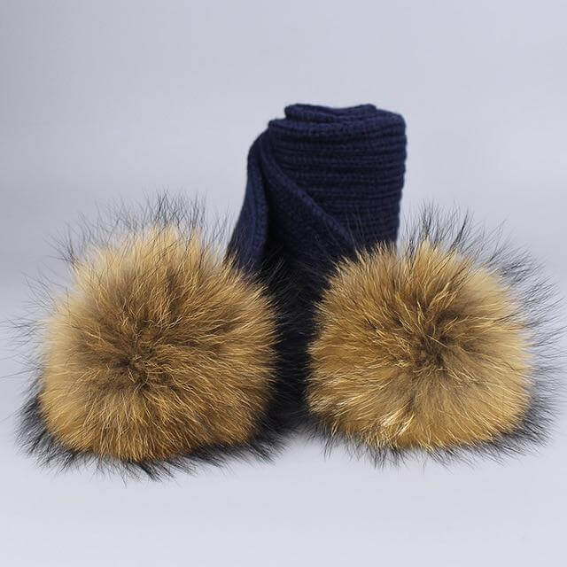 Warm Knitted Fur Hat Scarf Set - Image 15