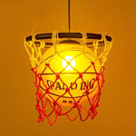 Vintage Luminaria Basketball Pendant Hanging Lamp